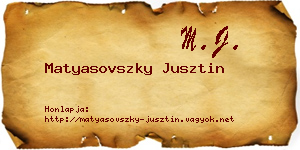 Matyasovszky Jusztin névjegykártya